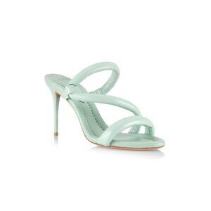 Alexander Birman Aysha Padded Leather Sandals Pistachio Womens Size 38